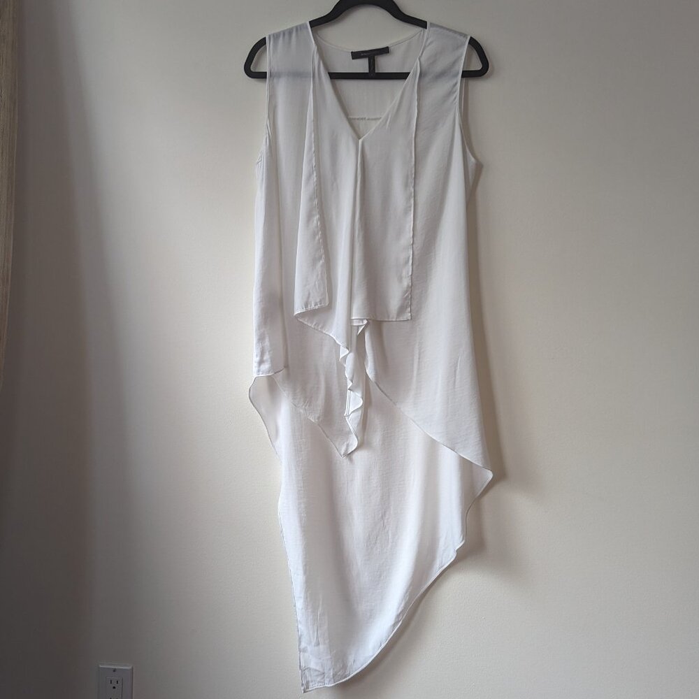 BCBG White Asymmetric Top